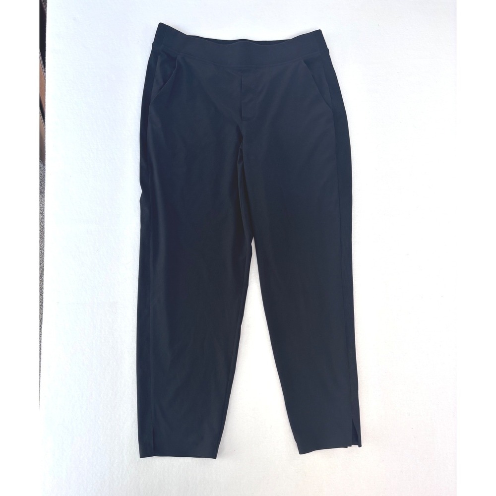 Athleta Brooklyn Ankle Pants Black Ribbed‎ Waist Travel Hike lightweight 10 NWOT - Picture 4 of 13